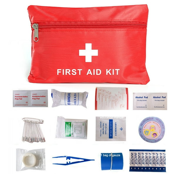 Caja de medicina de viaje Estuche médico de emergencia para acampar Botiquines de primeros auxilios para exteriores Likrtyny 6ek5wm8kl9ee3ul6