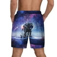 thumbnail image 4 of Balery Astronauts Start Running Mens Swim Trunks Swim Shorts for Men Quick Dry Inseam Beach Shorts with Compression Liner Pocket-3X-Large, 4 of 9