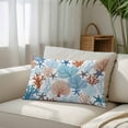 thumbnail image 6 of Coral Stars Throw Pillow Covers Summer Sea Blue Brown Corals Star Decorative Lumbar Pillow Cover Rectangle Cushion Case for Sofa Couch Bed Living Room Bedroom 24 X 36 Inches, 6 of 9