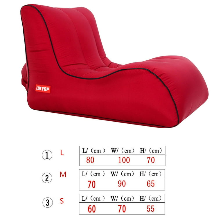 Jygee Inflatable Air Bag Lounger Sofa Lazy Couch sofa waterproof Portable Chair Sleeping Camping Waterproof Sofa wine red 60 70 55cm