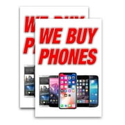We Buy Phones (24" X 36") Vinyl Decal Only (Pack of 2) |Sign|Sticker|Poster