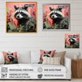 thumbnail image 4 of Designart "Black and Pink Raccoon with Flower III" Animals Framed Wall Art Decor - Modern Black Raccoon Bedroom Framed Canvas Wall Art, 4 of 6