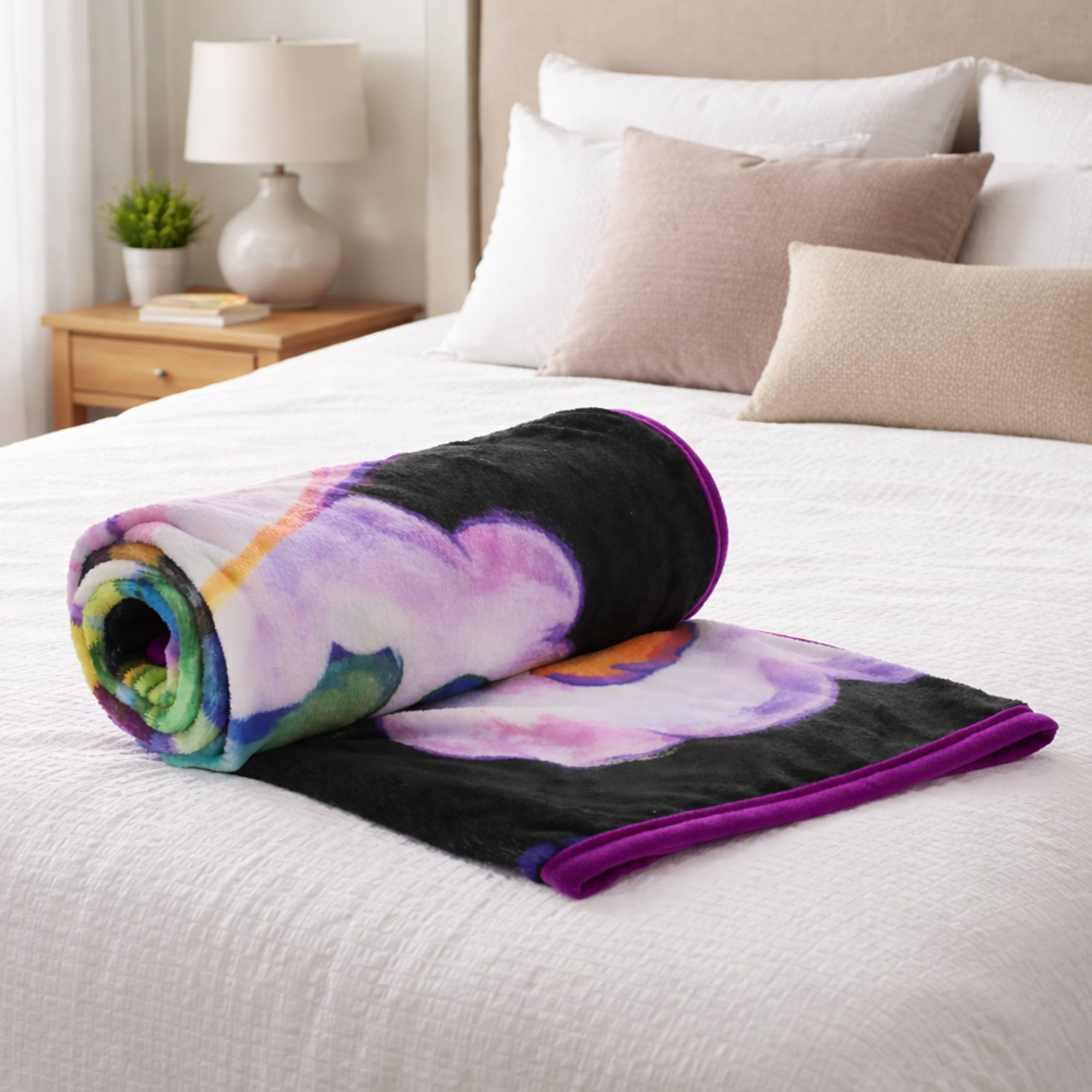 Care Bears and Universal Monsters Moon Scene Plush Fleece Throw Blanket 45" X 60"