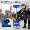 thumbnail image 4 of 8 Gallon Air Operated Oil Drain Container, Portable Fluid Fuel Transfer Tank with Wheels for Car, Truck & Garage, 4 of 7
