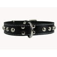 thumbnail image 2 of Black Genuine 1" Wide Thick Leather Studded Dog Collar. Fits 14"-17" Neck, Medium Breeds., 2 of 4