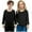 Black, variant on Lopecy-Sta Kids Essential Crew Neck Long Sleeve Top, Soft Breathable Cotton Blend Plain Design, Comfortable Standard Fit Autumn Winter Daily Wear for Toddler Playtime