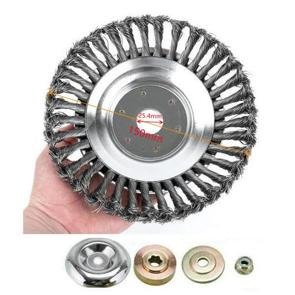 6Inch Steel Wire Wheel Brush Disc Weed Brush Cutter Head Garden Weed Brush Lawn Mower Universal Grass Trimmer Heads Cutter Tool