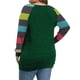 thumbnail image 4 of Moda mujer Casaul Print Plus manga larga Patchword O-cuello camiseta blusa Fridja  hkj3307, 4 of 5