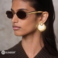 thumbnail image 2 of Gafas de Sol Retro Ovaladas SUNBSR con Montura Metálica Dorada UV400 para Mujer/Hombre, 2 of 8