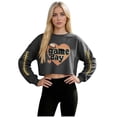 thumbnail image 2 of Gamivast Graphic Sweatshirts for Women Game Day Glitter Heart Football Crew Neck Long Sleeve Cropped Sweatshirts Pullover Tops Athletic Party Outfits, 2 of 5