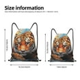 thumbnail image 2 of Xecao Colorful Plant Tiger Pattern Sports Drawstring Backpack - String Swim Gym Bag with Wet Proof Pocket for Women&Men-Small, 2 of 6