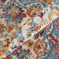 thumbnail image 5 of Luxee Designs Alexandria Collection – 5×7 ft – Medallion Area Rug – Bordered, High-Traffic, Pet-Friendly, Stain Resistance – Sea Blue, Ivory, Orange, Yellow, 5 of 9
