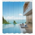 thumbnail image 3 of Ambesonne Summer Shower Curtain, Minimalist Beach House, 69"Wx75"L, Pale Brown Sky Blue, 3 of 3