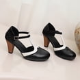 thumbnail image 3 of SACFOF Womne's T-Strap Mary Jane Oxfords Pumps Vintage Mid Kitten Heels Lolita Round Toe Dress Shoes for Wedding Party, 3 of 6