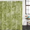 thumbnail image 2 of Sage Green Geometric Shower Curtain, Waterproof Shower Curtains for Bathroom, Modern Stereotypic Abstract Art Washable Fabric Bathtub Curtain Set Bath Decor with 12 Hooks Stall 36"x72", 2 of 8