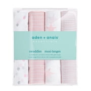 aden + anais Essentials, Cotton Muslin Swaddle Blanket, Doll, Girls, Infants, 4-Pack