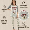 thumbnail image 5 of Lazyone Women's Soft Casual Pajama Leggings and Tall Tee Sets With Cute Fun Prints, Beary Cool, 5 of 7
