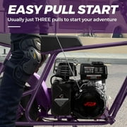 FRP Mini Dirt Bike GMB100 Max, 99CC Gas Powered Mini Bike 4-Stroke,Mini Bikes for Teens/Adult, W/LED Headlight, Goggles, Gloves and Neck Gaiter,Up to 28 Mph, Weight Support Up to 220 LBS (PURPLE)