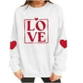 thumbnail image 6 of Itsame Long Sleeve T-Shirts Women's Valentine's Sweatshirt Loose Crew Neck Tops White Size M, 6 of 10