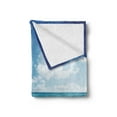 thumbnail image 2 of Landscape Soft Flannel Fleece Throw Blanket, Tropical Beach from Wooden Pier Sky Seascape Summer View Image, Cozy Plush for Indoor and Outdoor Use, 60" x 80", Cream Turquoise White, by Ambesonne, 2 of 5