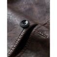 thumbnail image 6 of Men's mid-length single-breasted lapel coat, vintage chest single pocket design with belt PU leather jacket, 6 of 11