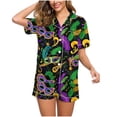 thumbnail image 7 of Weiqiqre Women Pajama Sets Short Sleeve Button Lounge Sets Wine Print Shorts Pjs Espresso Martini Sleepwear, 7 of 7