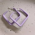 thumbnail image 4 of Clip on 1 3/4" large square plastic hoop earrings in a variety of colors, 4 of 6