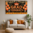thumbnail image 6 of Graduation Theme 2024 Banner Orange Balloons Congrats Backdrop for Graduation Celebration Party Decor Ceremony, 6 of 7