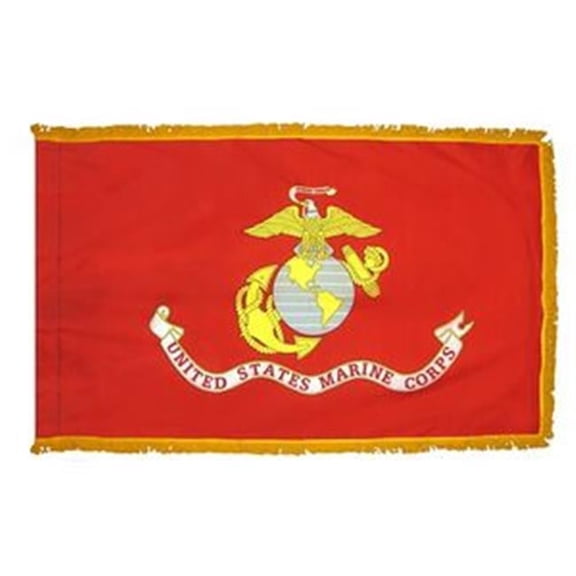 Annin Flagmakers 439105 3 ft. X 5 ft. U.S. Marine Corps Flag with Fringe Colonial Nyl-Glo