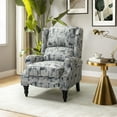 thumbnail image 2 of HULALA HOME Olympus Upholstered Classic Manual Wingback Recliner with Solid Wood Legs by  GREY, 2 of 5