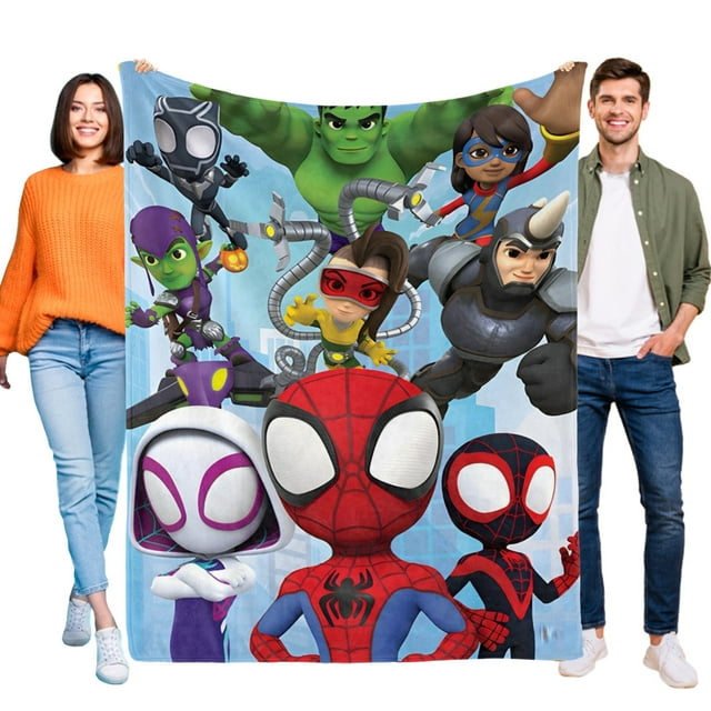 Spidey y sus Súper Amigos anti-pilling, suave, ligera, esponjosa y acogedora de lujo para hogar y cocina – Perfecta para niños y adultos,150X120cm