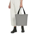 thumbnail image 4 of Defioc Houndstooth Black And White Print Tote Bag for Women,Shoulder Bag with Zipper Casual Tote's Handbag Big Capacity Shoulder Bag with Inner Pocket Fit for Shopping,Office,Travel, 4 of 7