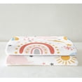 thumbnail image 4 of Rainbow Fleece Throw Blanket Kids Sun and Stars Printed Fuzzy Blanket for Sofa Bed Couch for Boys Teens Heat Clouds Bohemian Sherpa Blanket Yellow Pink Bedspread Cover Room Decor,40x50 Inches, 4 of 6