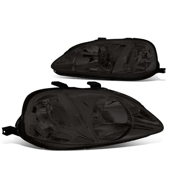 DNA Motoring For 99-00 Honda Civic JDM Smoked Clear Corner Headlight Lamps Pair