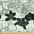 thumbnail image 2 of Ambesonne Floral Fabric by the Yard Upholstery, Exotic Orchid Contours Art, 1 Yard, Black and Off White, 2 of 5