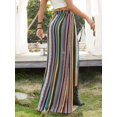 thumbnail image 2 of Falda larga de verano con flecos y estampado floral bohemio para mujer Multicolor Striped CH Multicolor Striped CH Xishao ropa, 2 of 2
