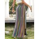 thumbnail image 2 of Falda larga de verano con flecos y estampado floral bohemio para mujer Multicolor Striped M Multicolor Striped M Xishao ropa, 2 of 2
