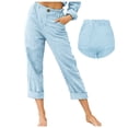 thumbnail image 2 of WILLBEST Pantalones Casuales de Mujer con Cintura Elástica y Bolsillos, Pantalones Casuales de Lino Cómodos para Uso Diario Chica, 2 of 6