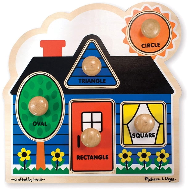 Rompecabezas Jumbo de Perillas Primeras Formas Melissa & Doug Hecho de Madera Extra Grueso Infantil Melissa & Doug MD-4985