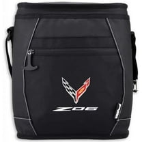 C8 Z06 Corvette Waterproof Soft Cooler - Top-Loading Travel Ice Chest Thick Foam Insulation - Black 12 Can