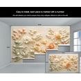 thumbnail image 5 of Relief Orange Peony 3D Wallpaper, Embossed Colored Flowers Photo Wallpaper, Nordic Modern Luxury Art Wall Mural Decoration For Home Decor Living Room Bedroom 55"W x 28"H (Not Peel and Stick), 5 of 6