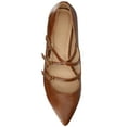 thumbnail image 4 of Journee Womens Gretel Multistrap Buckle Detail Pointed Toe Block Heel Comfort Ballet Pumps, 4 of 9