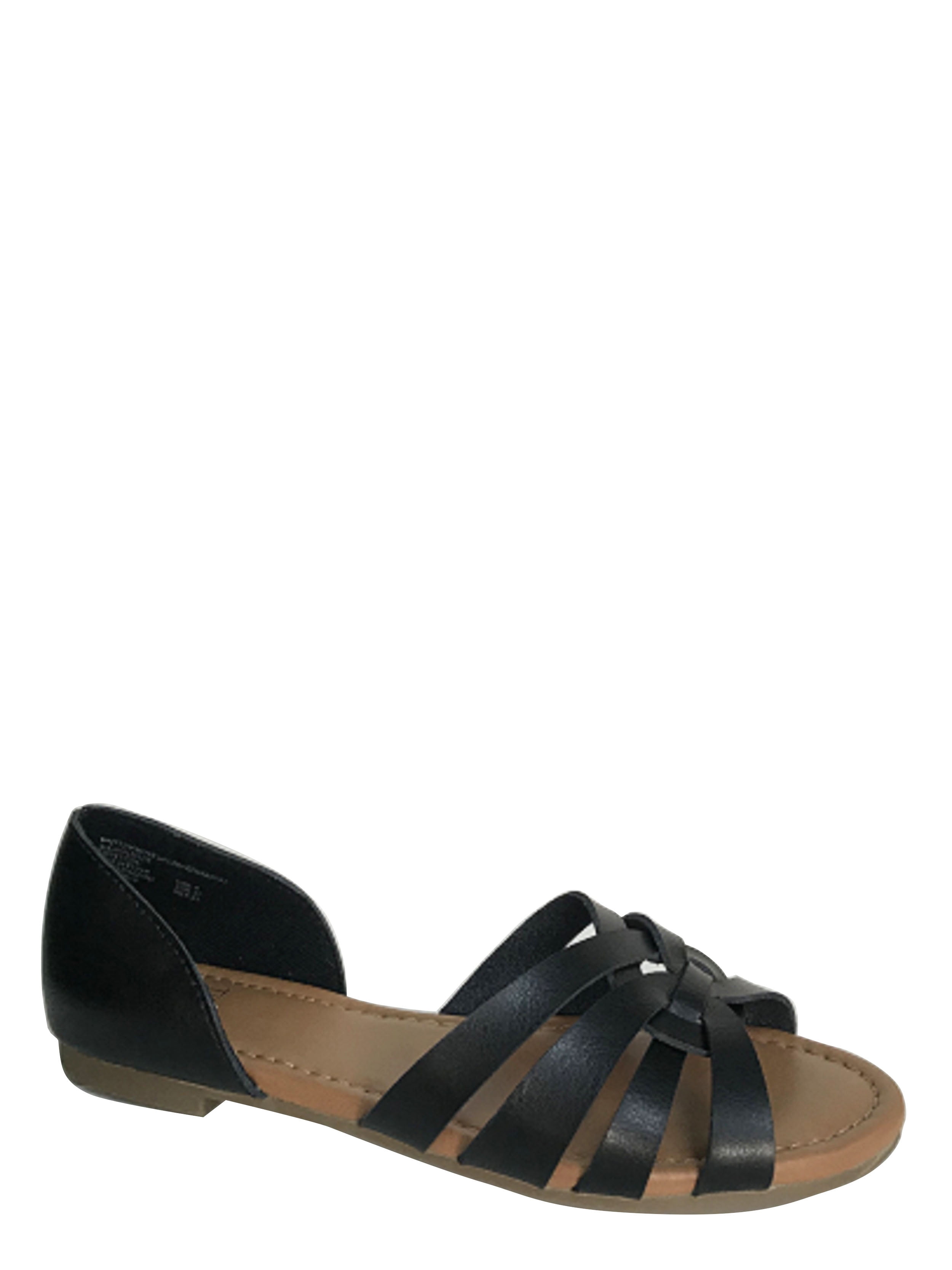 time and tru black platform sandals