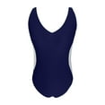 thumbnail image 3 of Women's Swimsuit Slimming Bathing Suit Deep V Neck Color Block Lace Up Back Swimwear, 3 of 5