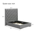 thumbnail image 2 of Modern 67" Tall Headboard Upholstered Queen Size Bed with Handmade Deep Button Tufted, Grey, 2 of 9
