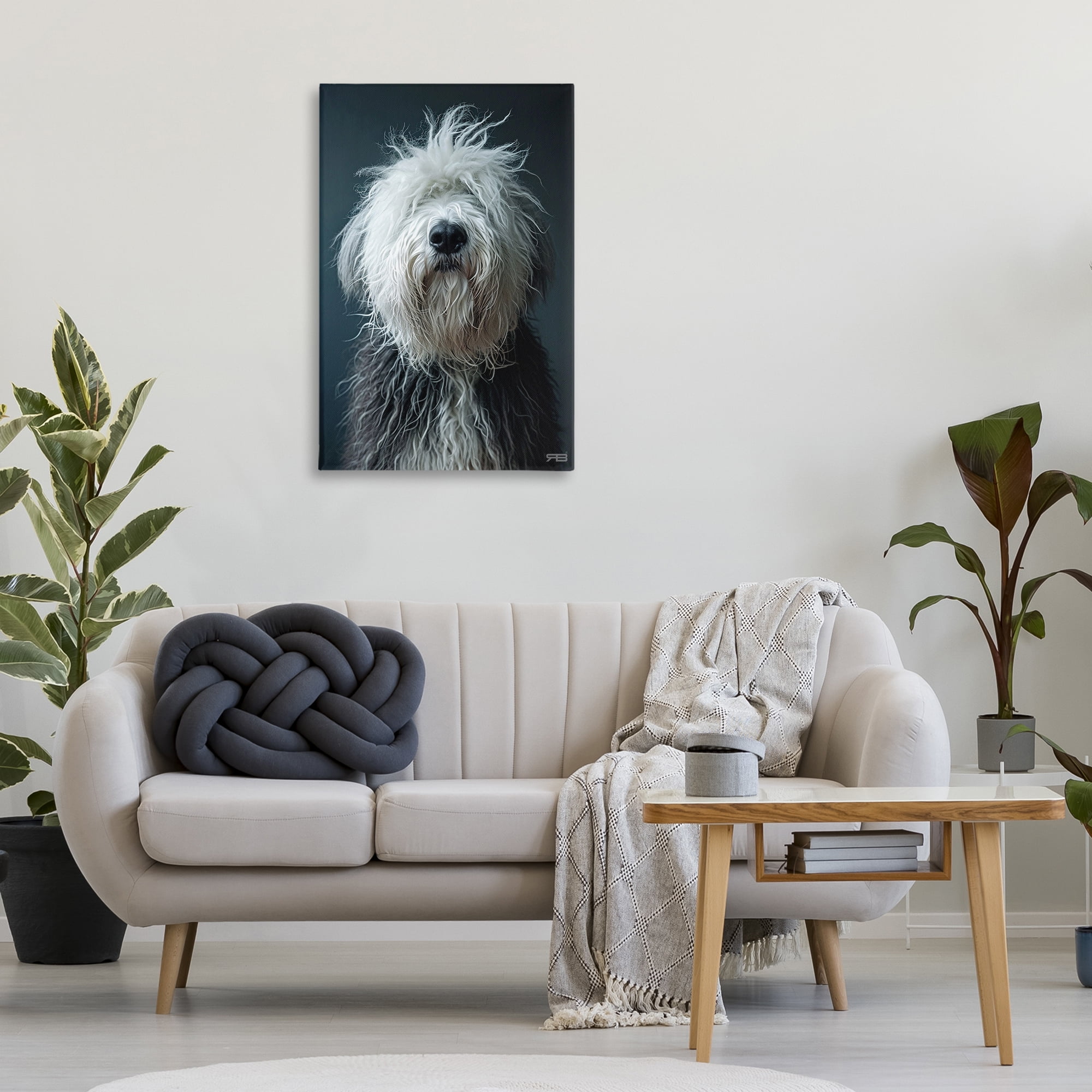 Stupell Industries Shaggy Pup Portrait Animals & Insects Painting Gallery Wrapped Canvas Art Print Wall Art, 24 x 36