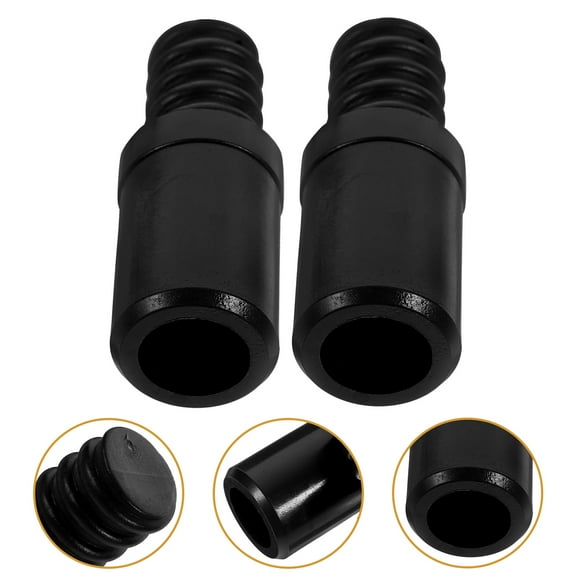 ELAYARD Handle Tips for Poles Black Plastic Threaded Design Easy Installation 2Pcs