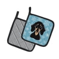 thumbnail image 2 of Carolines Treasures BB1649PTHD Snowflake Smooth Black and Tan Dachshund Pair of Pot Holders , 7.5HX7.5W, multicolor, 2 of 3