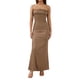 thumbnail image 5 of VISgogo Vestido sin mangas sin espalda para mujer, de una sola pieza elegante sin tirantes de color sólido, vestido de banquete de boda para cóctel VISgogo moda, 5 of 9