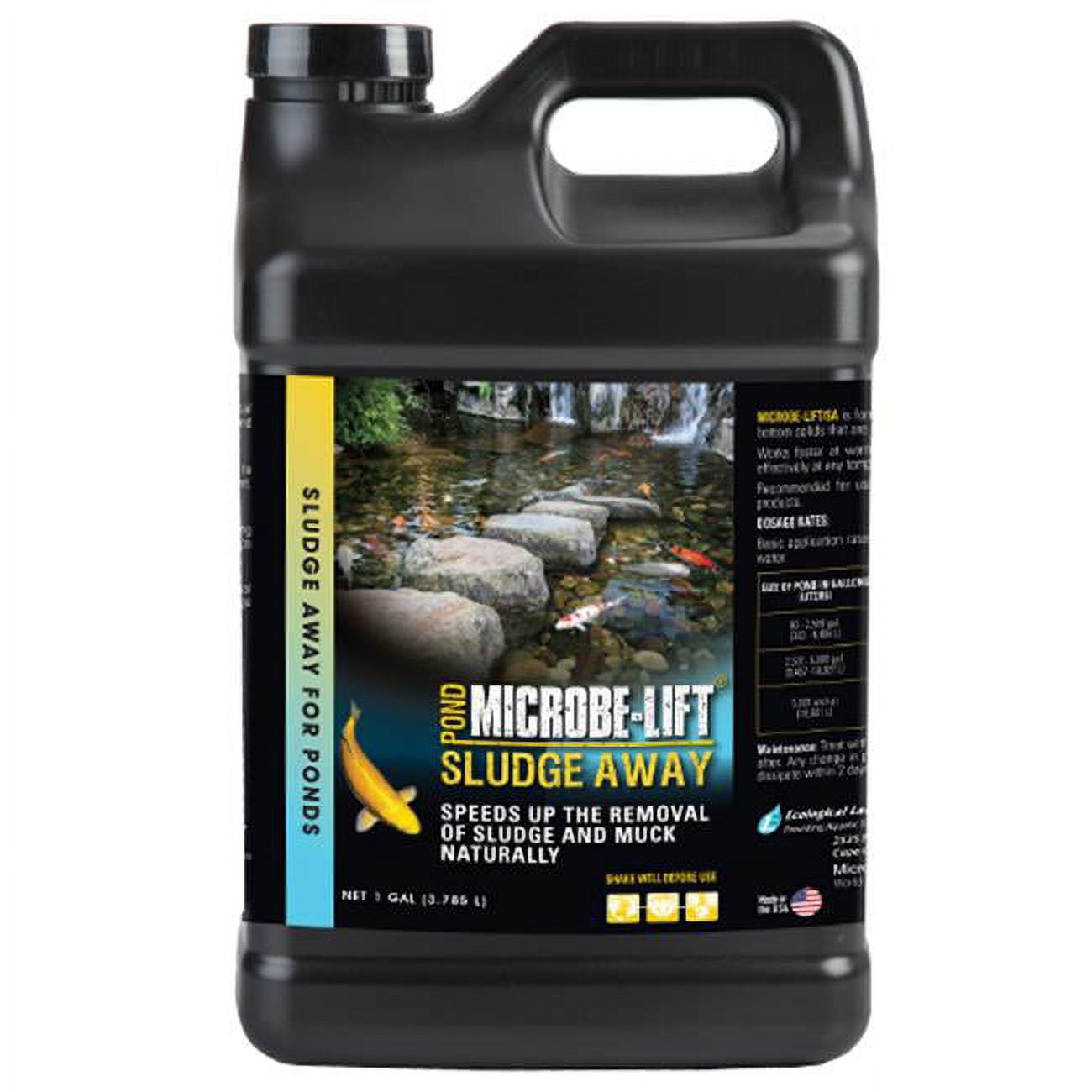 MICROBE-LIFT MLXSA5G Sludge-Away Pond and Outdoor Water Garden Sludge Remover, Safe for Live Koi Fish, Plant Life, and Dcor, 5 Gallons